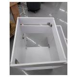 Glacier Bay All-in-One 24.125 in. x 21.375 in. x 35 in. Stainless Steel Laundry Sink with Faucet and White Storage Cabinet