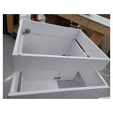 Glacier Bay All-in-One 24.125 in. x 21.375 in. x 35 in. Stainless Steel Laundry Sink with Faucet and White Storage Cabinet