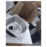 Glacier Bay All-in-One 24.125 in. x 21.375 in. x 35 in. Stainless Steel Laundry Sink with Faucet and White Storage Cabinet