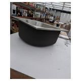 Glacier Bay All-in-One 24.125 in. x 21.375 in. x 35 in. Stainless Steel Laundry Sink with Faucet and White Storage Cabinet