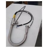 Glacier Bay All-in-One 24.125 in. x 21.375 in. x 35 in. Stainless Steel Laundry Sink with Faucet and White Storage Cabinet