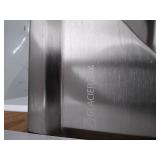 Glacier Bay All-in-One 24.125 in. x 21.375 in. x 35 in. Stainless Steel Laundry Sink with Faucet and White Storage Cabinet