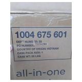 Glacier Bay All-in-One 24.125 in. x 21.375 in. x 35 in. Stainless Steel Laundry Sink with Faucet and White Storage Cabinet