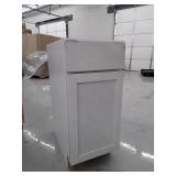 Hampton Bay Courtland Shaker Assembled 15 in. x 34.5 in. x 24 in. Stock Base Kitchen Cabinet in Polar White Finish