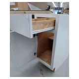 Hampton Bay Courtland Shaker Assembled 15 in. x 34.5 in. x 24 in. Stock Base Kitchen Cabinet in Polar White Finish