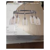 Fifth and Main Lighting Dublin 5-Light Old Silver and Brushed Nickel Pendant with Vintage Bulbs