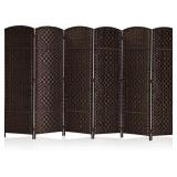 RHF 6 ft. Tall- 19in X Wide-Diamond Weave Fiber Room Divider,Double Hinged 6 Panel Room Divider