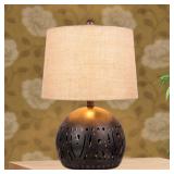 Cory Martin W-1543 21in. Cut Metal with a Base Nightlight Feature Table Lamp - Brown Rustic