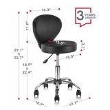KLASIKA Drafting Chair Rolling Swivel Stool With Back Support