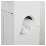 White Free Standing Bathroom Toilet Paper Roll Holder