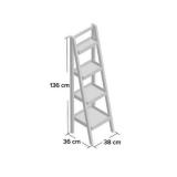 Bathroom Storage Ladder in White 14in L x 15in W x 53in H
