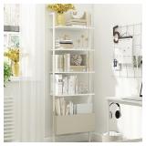 Industrial Ladder Bookshelf 4-Tier Modern Wall Mount Bookcase