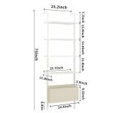 Industrial Ladder Bookshelf 4-Tier Modern Wall Mount Bookcase