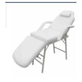 vidaXL Facial Bed Artificial Leather White Parlor Spa Beauty Massage Seats