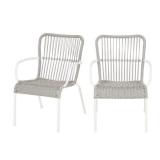 StyleWell Pine Vista Stacking Wicker Outdoor Dining Chair in Gray (2-Pack)