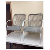 StyleWell Pine Vista Stacking Wicker Outdoor Dining Chair in Gray (2-Pack)