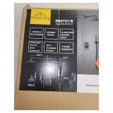 Boyel Living 2-Spray Patterns 4 GPM 10 in. Dual Shower Head and Handheld Shower Head with Body Spray in Matte Black