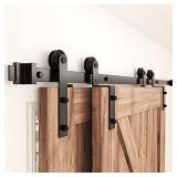 ZEKOO 4FT -12 FT Bypass Sliding Barn Door Hardware Kit, Single Track