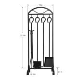 agabeli 5PCS Fireplace Tools Set Wrought Iron Fireset Fire Tools with Handles