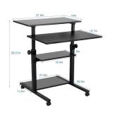 Standing Desk Height Adjustable Office Workstation Desk with Wheels (Black)