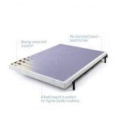 zinus 4 inch low profile metal smart box spring / mattress foundation / wood slat support / easy assembly, king