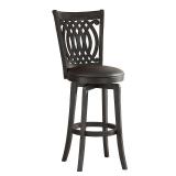 Hillsdale Furniture Van Draus 25in Wood Counter Height Swivel Stool, Black