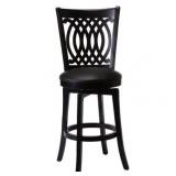 Hillsdale Furniture Van Draus 25in Wood Counter Height Swivel Stool, Black