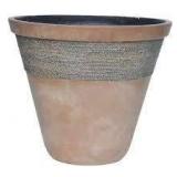 22 in Composite Woven Band Pot 22 x 19