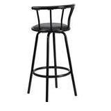 Flash Furniture Crown Back Black Metal Barstool with Black Vinyl Swivel Seat