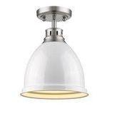 Golden Lighting 3602-FM-PW Duncan 1 Light Semi Flush Indoor Ceiling Fixture - 8.