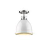Golden Lighting 3602-FM-PW Duncan 1 Light Semi Flush Indoor Ceiling Fixture - 8.