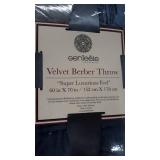 velvet berber throw blue gray
