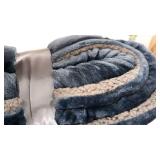 velvet berber throw blue gray