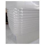 Rubbermaid Cleverstore Clear 6 QT Pack of 12 Stackable Plastic Storage Containers with Durable Snapping Clear Lids, Visible Organization and Storage, Great for Closet, Underbed, and Kitchen Storage