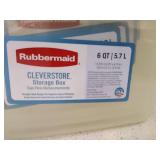 Rubbermaid Cleverstore Clear 6 QT Pack of 12 Stackable Plastic Storage Containers with Durable Snapping Clear Lids, Visible Organization and Storage, Great for Closet, Underbed, and Kitchen Storage