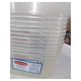 Rubbermaid Cleverstore Clear 6 QT Pack of 12 Stackable Plastic Storage Containers with Durable Snapping Clear Lids, Visible Organization and Storage, Great for Closet, Underbed, and Kitchen Storage