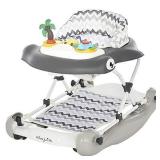 Dream On Me 2-in-1 Aloha Fun Activity Baby Walker and Rocker, Grey
