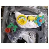 Dream On Me 2-in-1 Aloha Fun Activity Baby Walker and Rocker, Grey