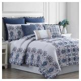 Pacific Coast Textiles 8 Piece Embellished Reversible Comforter Set, Karina, King