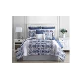 Pacific Coast Textiles 8 Piece Embellished Reversible Comforter Set, Karina, King
