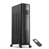 Dreo Radiator Heater, 2021 Upgrade 1500W Electric Portable Space Oil Filled Heater with Remote Control, 4 Modes, Overheat & Tip-Over Protection, 24h Timer, Digital Thermostat, Quiet, Indoor