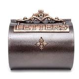 Fine Art Living Milan Vintage Cast Aluminum Locking Wall Mounted Mailbox, Bronze (ME04)
