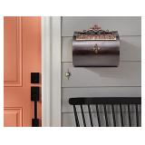 Fine Art Living Milan Vintage Cast Aluminum Locking Wall Mounted Mailbox, Bronze (ME04)