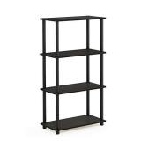 Furinno (99557EX/BK) Turn-N-Tube 4-Tier Multipurpose Shelf Display Rack - Espresso/Black
