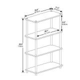 Furinno (99557EX/BK) Turn-N-Tube 4-Tier Multipurpose Shelf Display Rack - Espresso/Black