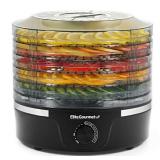 Elite Gourmet Food Dehydrator, Adjustable Temperature Controls, Jerky Herbs Fruit Veggies Snacks, BPA-Free, Black 5 Trays