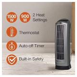 Lasko 755320 Ceramic Space Tower Heater, 8.5â³L x 7.25â³W x 23â³H, Silver