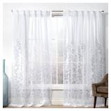 Exclusive Home Curtains Wilshire Burnout Sheer Hidden Tab Top Curtain Panel Pair, 54 x 96"