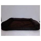 FurHaven Pet Dog Bed Orthopedic Faux Fleece & Chenille Sofa-Style Couch Pet Bed for Dogs & Cats, Coffee, Large