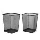 Mind Reader Square Mesh Garbage Waste Basket Recycling Bin Set, 2 Piece